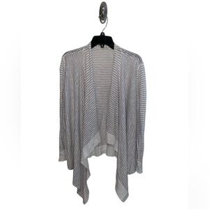 Eileen Fisher Open Striped Cardigan in size L, good used condition, see pics